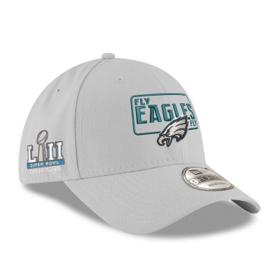 Men's Philadelphia Eagles New Era Gray Super Bowl LII Champions License 9FORTY Adjustable Hat 3045428